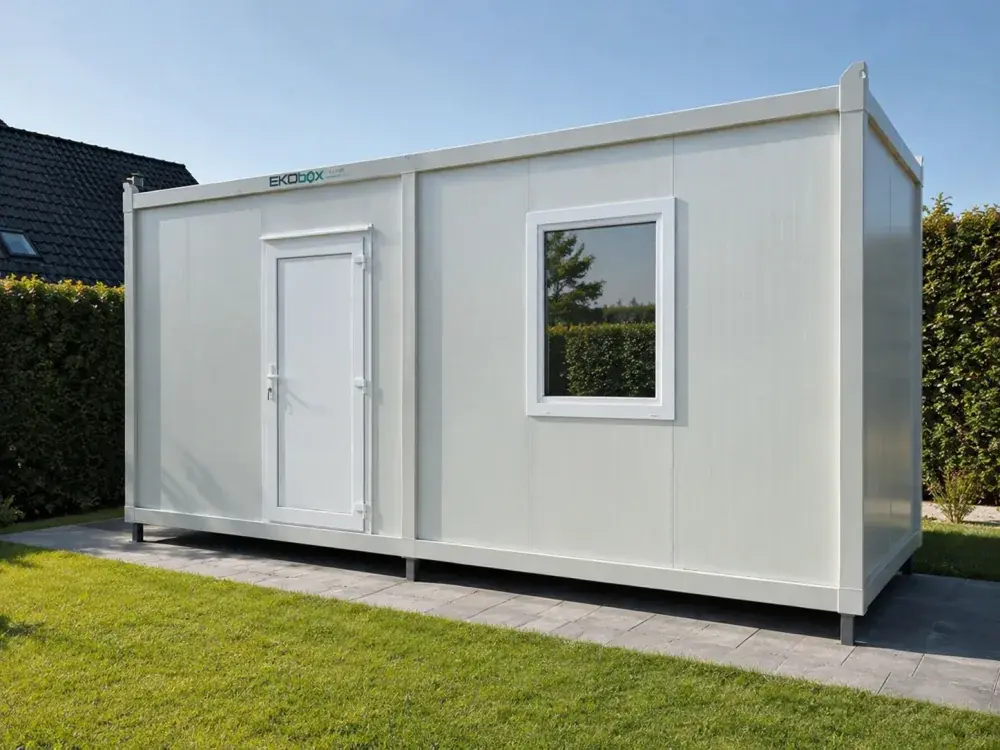 Container abitativo EKO BOX con serramenti in PVC e parete isolata