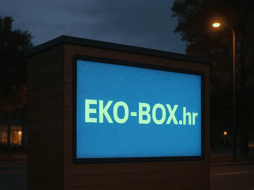 Pannello LED su un container di notte