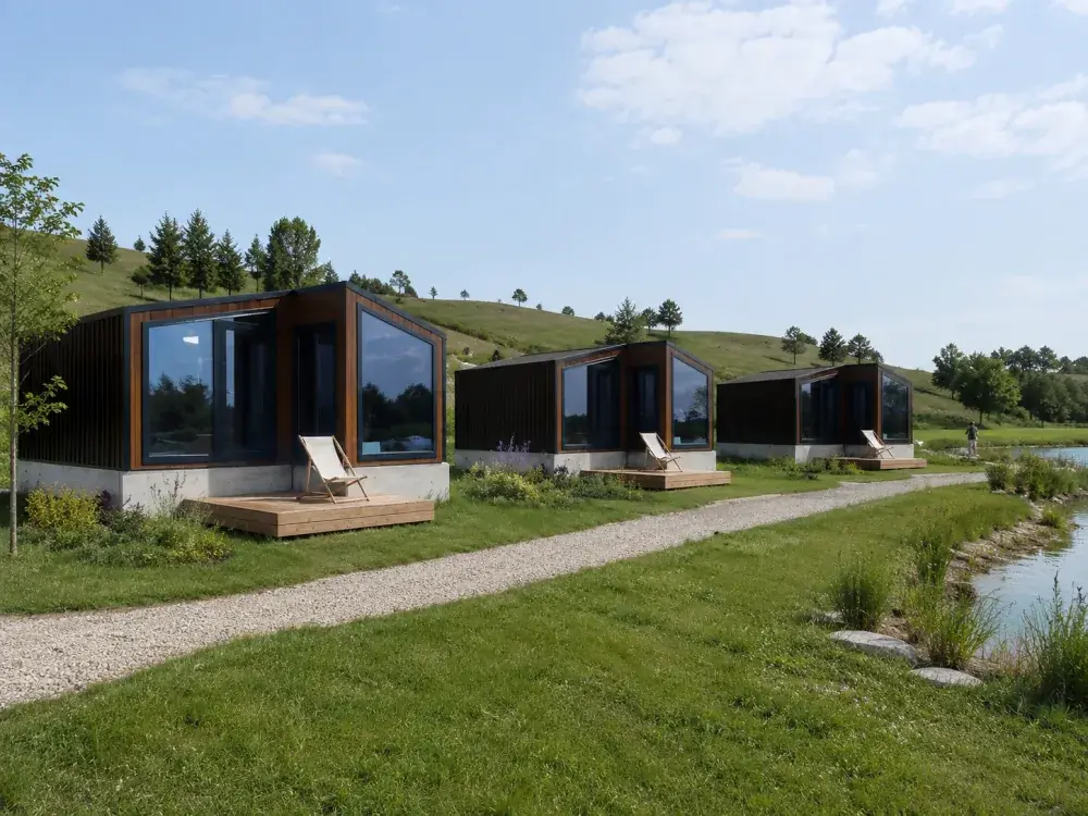 Unità container per ospiti in una struttura glamping